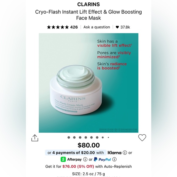 Clarins Cryo-effect Instant Lifting Mask - Picture 2 of 7